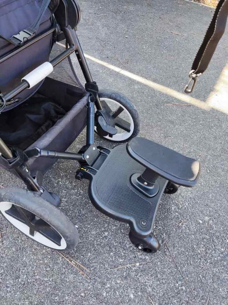 universal buggy board on a stroller